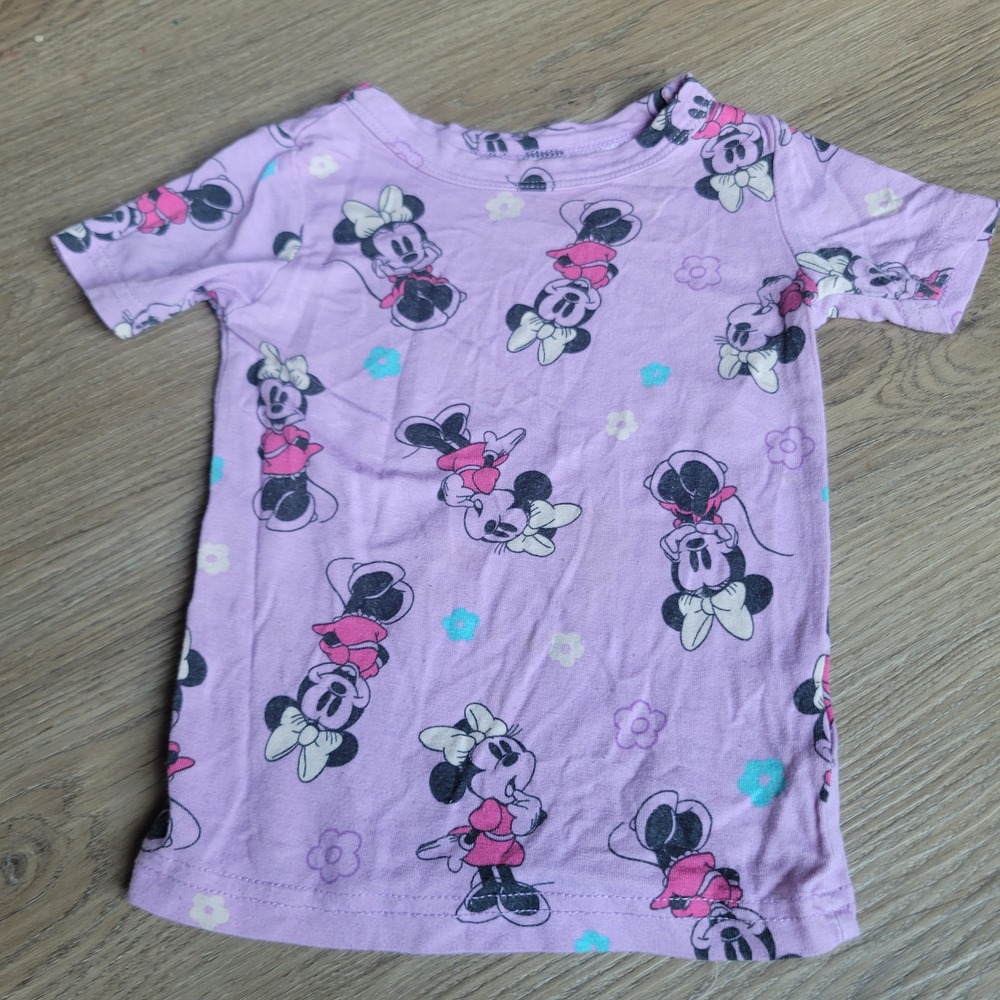 Disney Girls Minnie Mouse Pajama Top 12M Purple Viscose Stretch Sleep Shirt